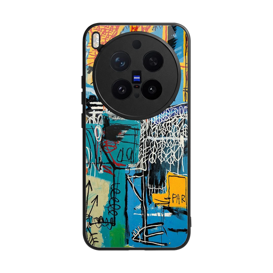 Graffiti Glow back phone cover | glass case for vivo x300 pro