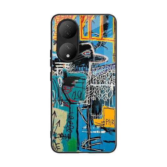 Graffiti Glow back phone cover | glass case for Vivo-y100