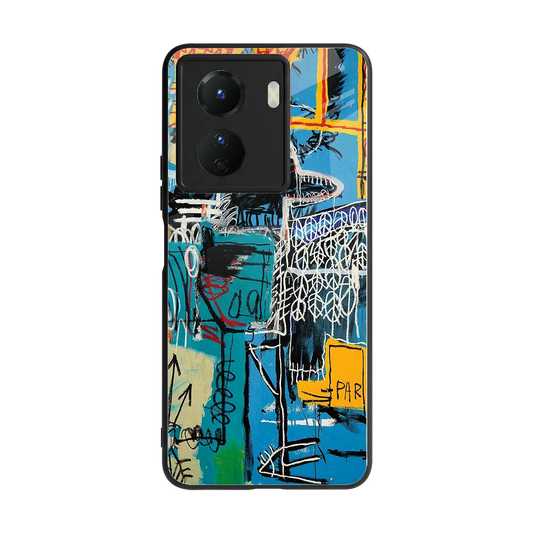 Graffiti Glow back phone cover | glass case for vivo y16