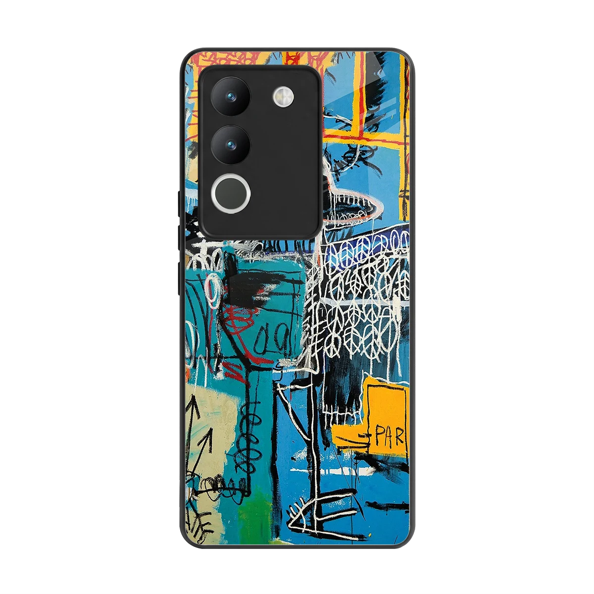 Graffiti Glow back phone cover | glass case for vivo y200 5g