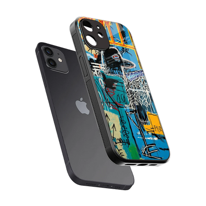 Graffiti Glow sleek iphone 11 cover with tempered glass back and TPU edges