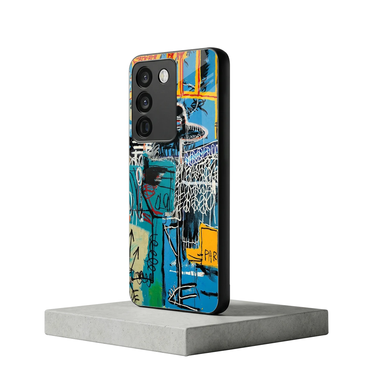 Graffiti Glow vivo y200 5g mobile cover | shockproof glass phone case