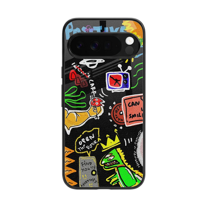 Graffiti back phone cover | glass case for google pixel 10 pro xl
