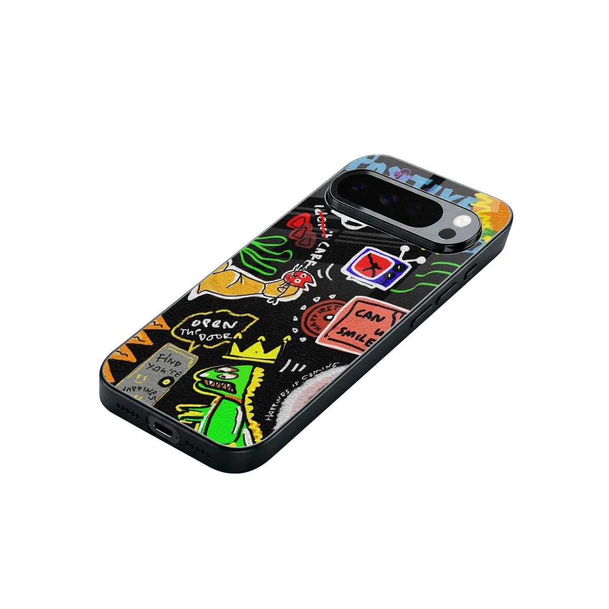 Graffiti stylish phone case for google pixel 10 pro xl | glossy glass and slim fit