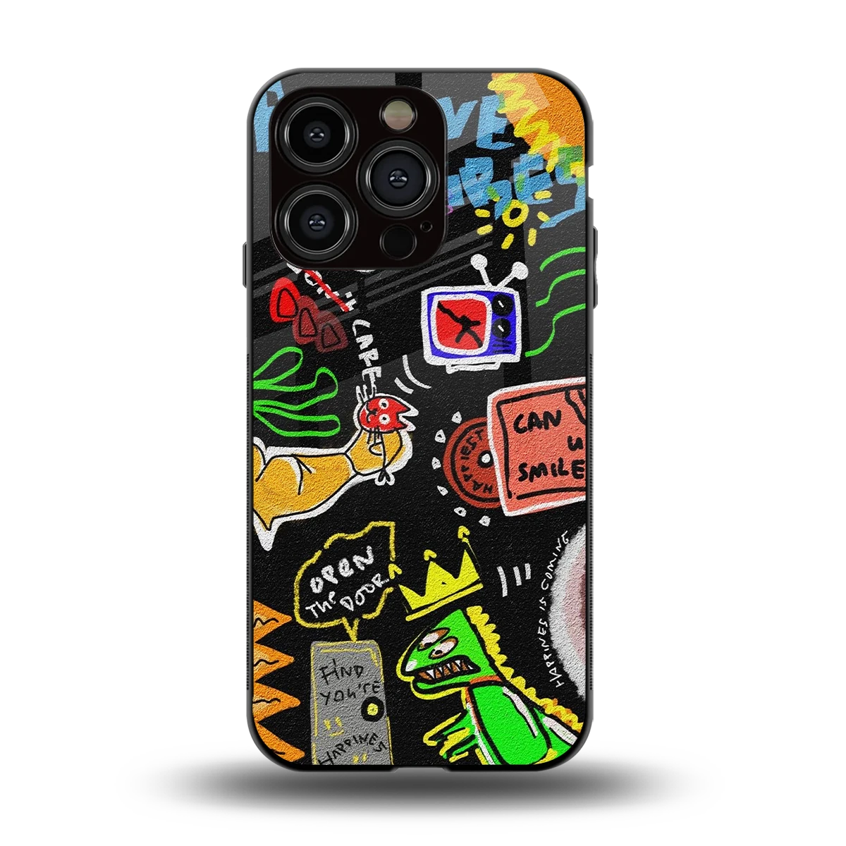 Graffiti back phone cover | glass case for iphone 13 pro