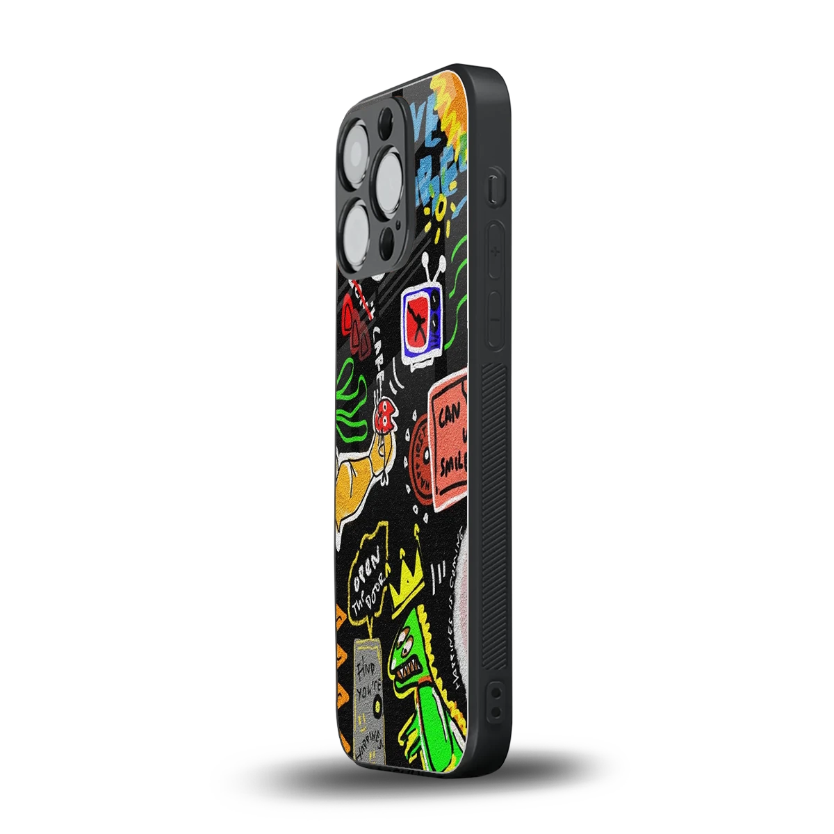 Graffiti iphone 13 pro mobile cover | shockproof glass phone case