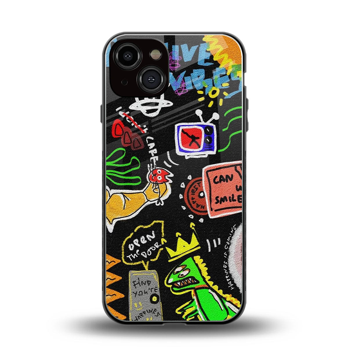 Graffiti back phone cover | glass case for iphone 14