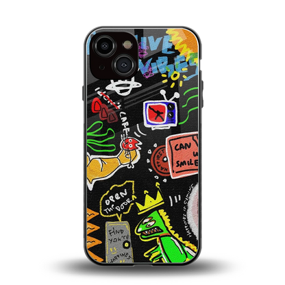 Graffiti back phone cover | glass case for iphone 14