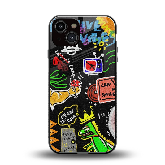 Graffiti back phone cover | glass case for iphone 14