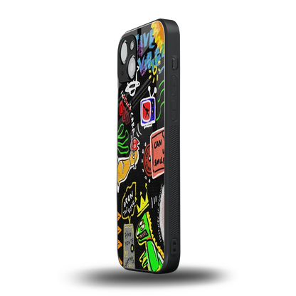 Graffiti iphone 13 mobile cover | shockproof glass phone case
