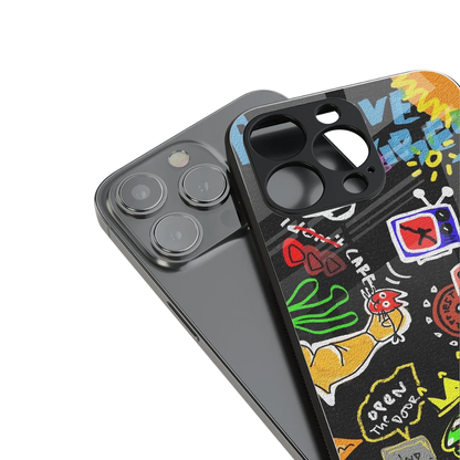 Graffiti stylish phone case for iphone 13 pro | glossy glass and slim fit