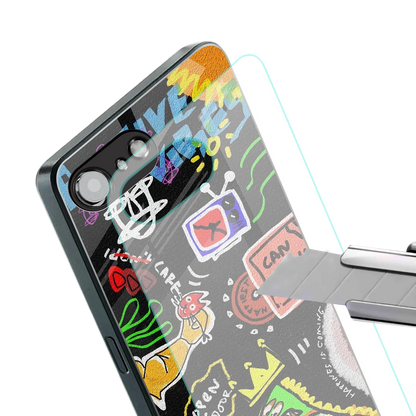 Graffiti stylish phone case for iphone 16e | glossy glass and slim fit