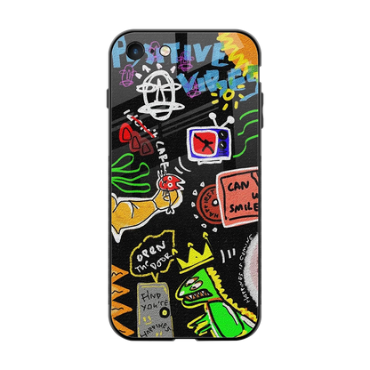 Graffiti back phone cover | glass case for iphone 7