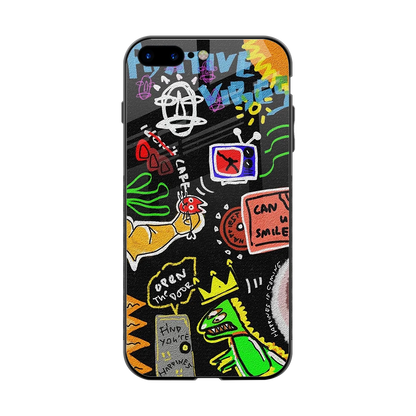 Graffiti back phone cover | glass case for iphone 8 plus