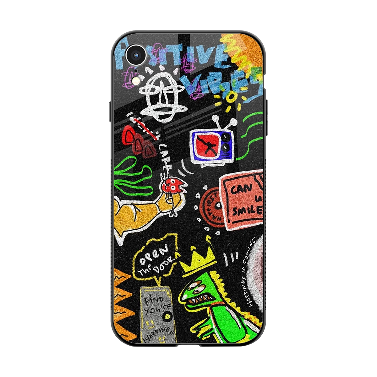 Graffiti back phone cover | glass case for iphone xr