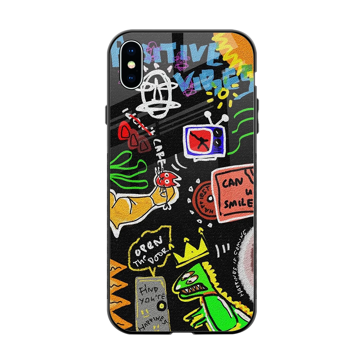 Graffiti back phone cover | glass case for iphone xs max