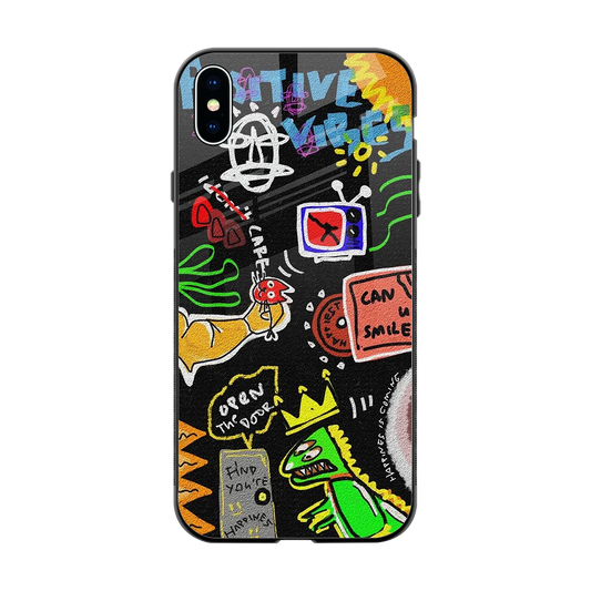 Graffiti back phone cover | glass case for iphone xs max