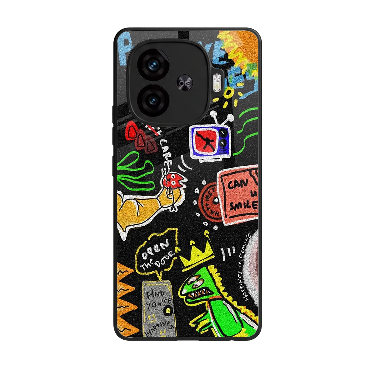 Graffiti back phone cover | glass case for iqoo neo 10r 5g