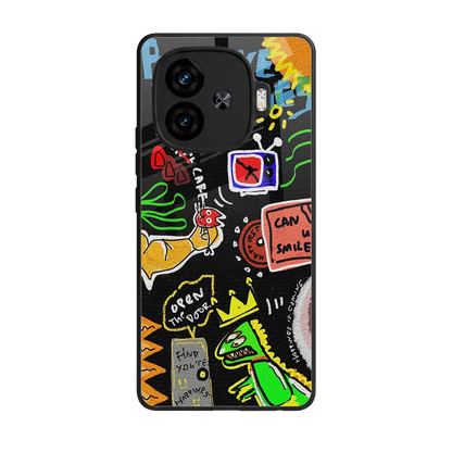 Graffiti back phone cover | glass case for iqoo neo 10r 5g