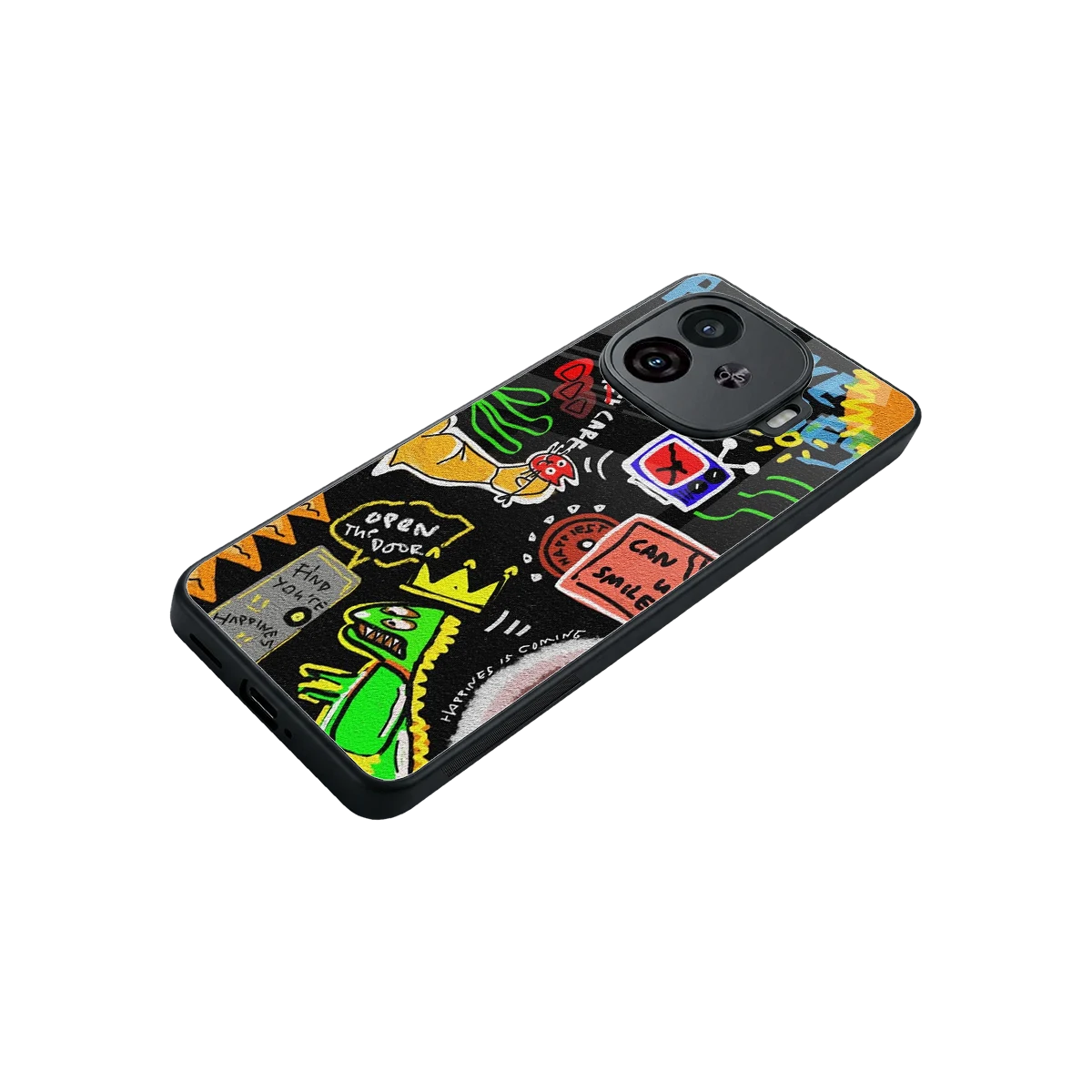 Graffiti stylish phone case for iqoo neo 10r 5g | glossy glass and slim fit