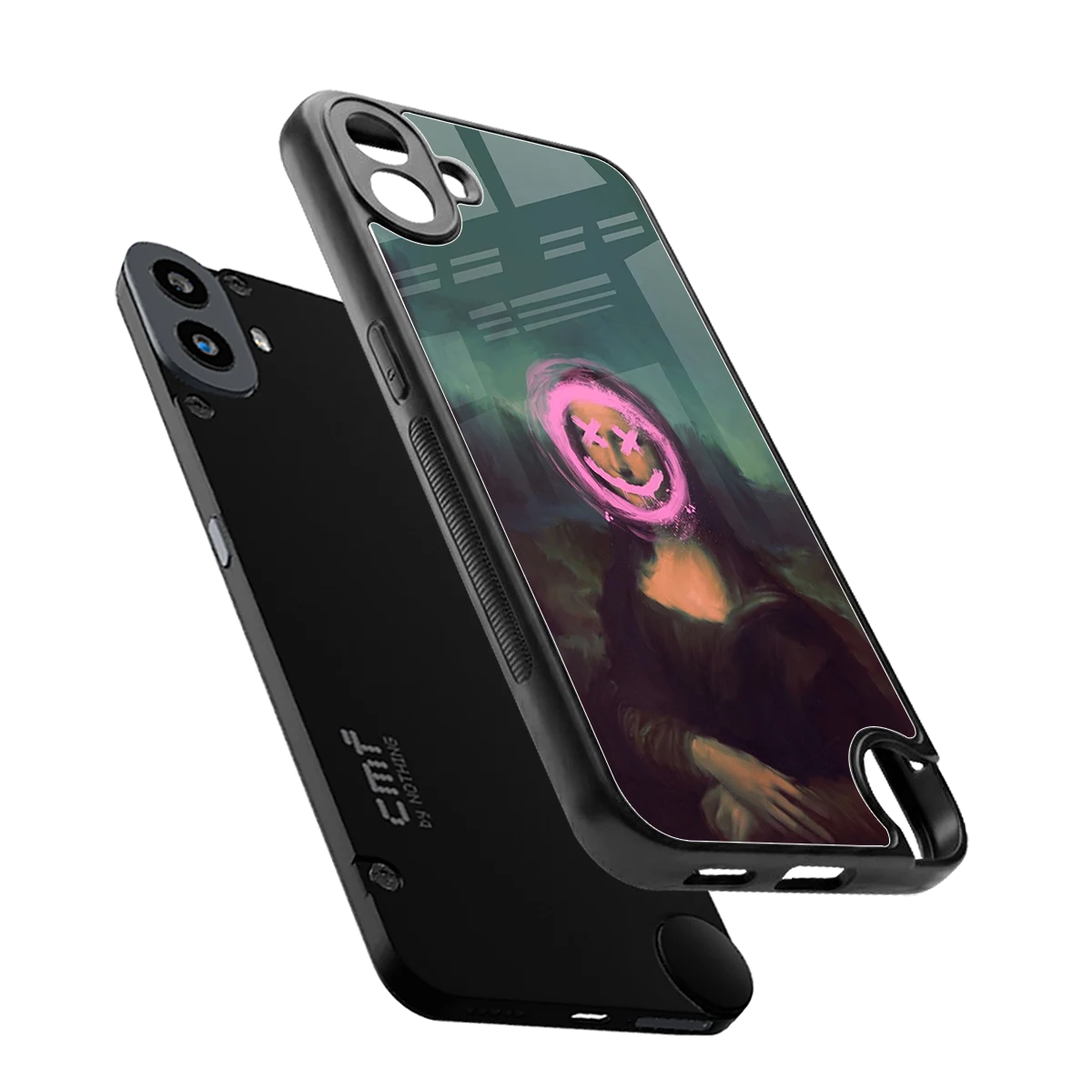 Graffiti Lisa sleek cmf nothing phone 1 cover with tempered glass back and TPU edges