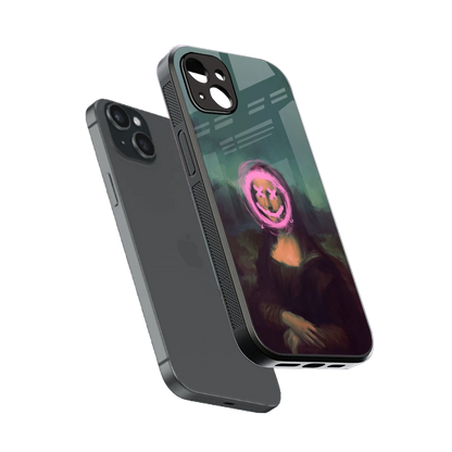 Graffiti Lisa sleek iphone 14 plus cover with tempered glass back and TPU edges