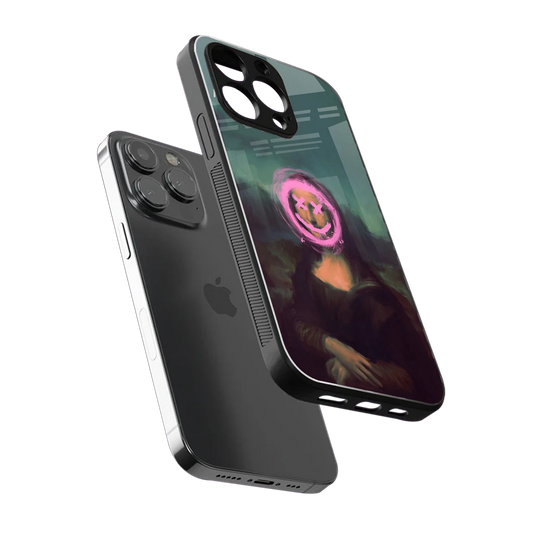 Graffiti Lisa sleek iphone 15 pro max cover with tempered glass back and TPU edges