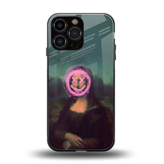 Graffiti Lisa back phone cover | glass case for iphone 16 pro max