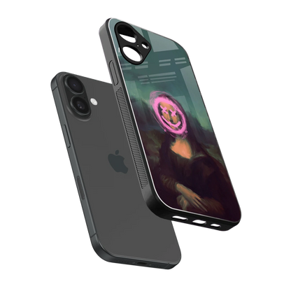 Graffiti Lisa sleek iPhone 16 cover with tempered glass back and TPU edges