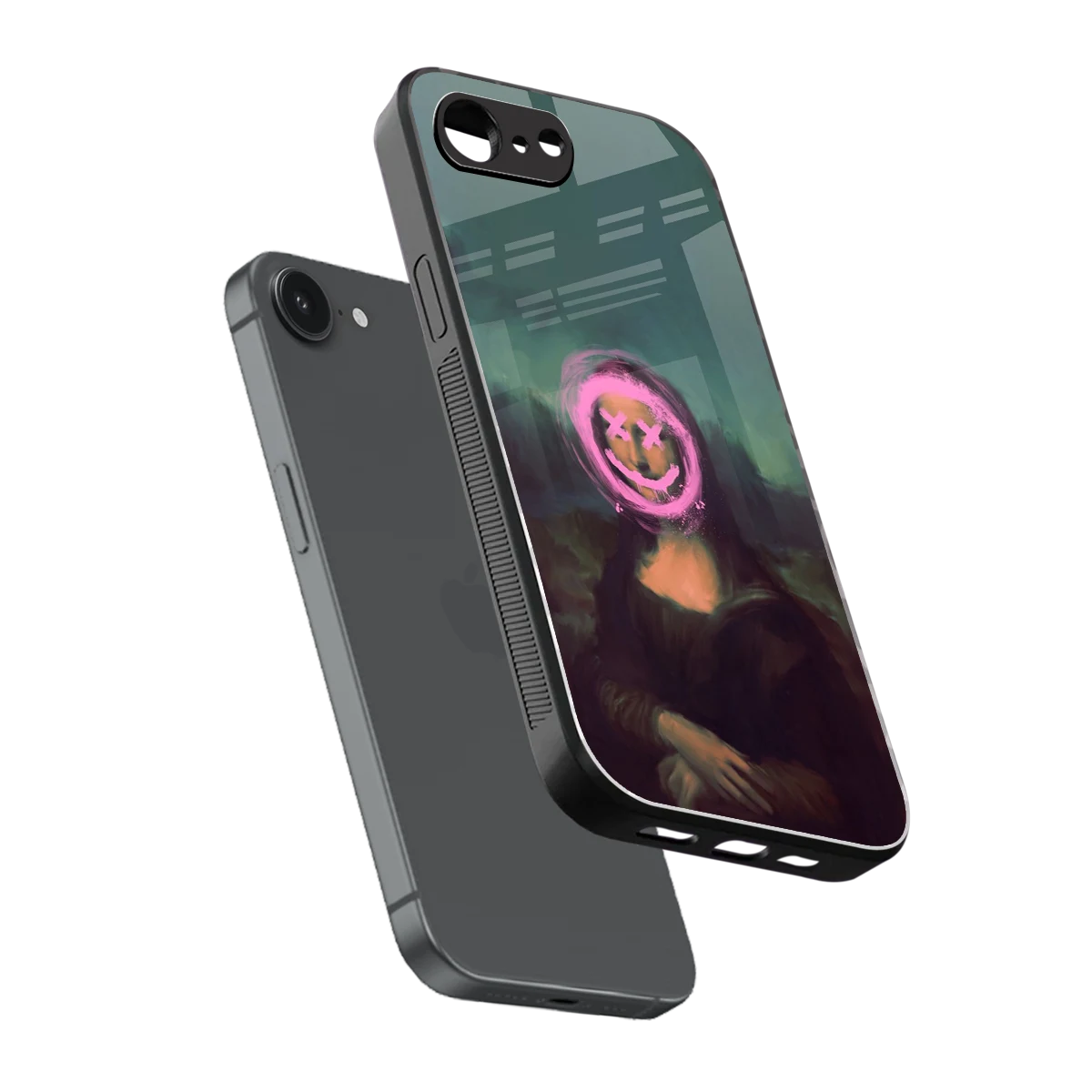 Graffiti Lisa sleek iphone 16e cover with tempered glass back and TPU edges