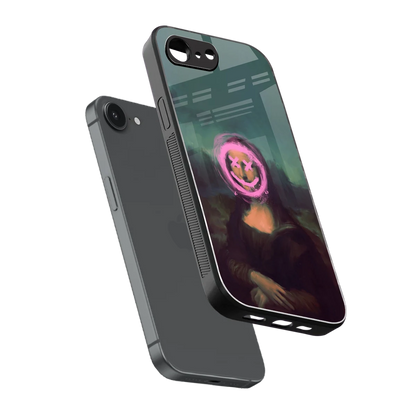 Graffiti Lisa sleek iphone 16e cover with tempered glass back and TPU edges