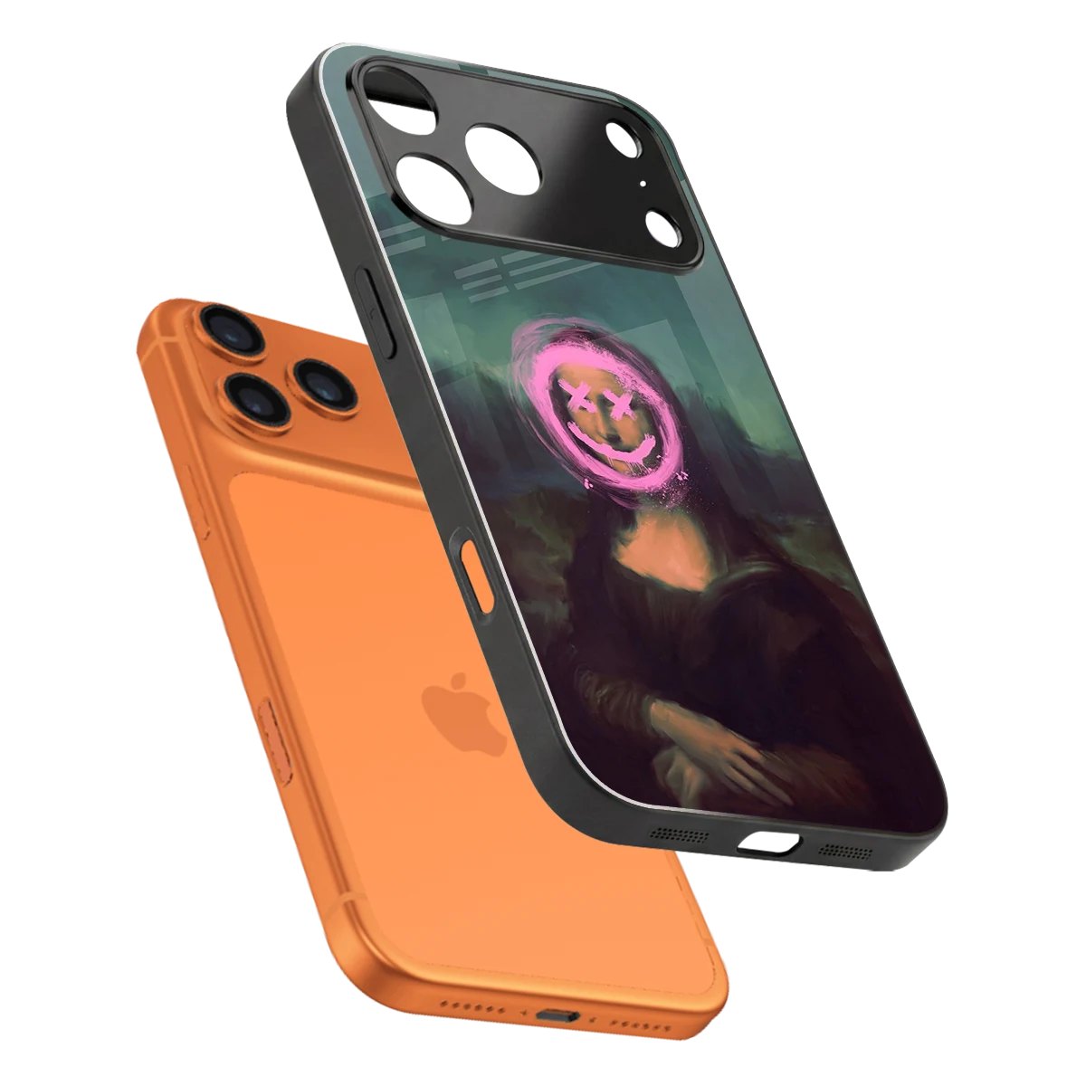 Graffiti Lisa sleek iphone 17 pro cover with tempered glass back and TPU edges