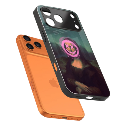 Graffiti Lisa sleek iphone 17 pro cover with tempered glass back and TPU edges