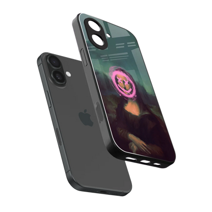 Graffiti Lisa sleek iphone 17 cover with tempered glass back and TPU edges