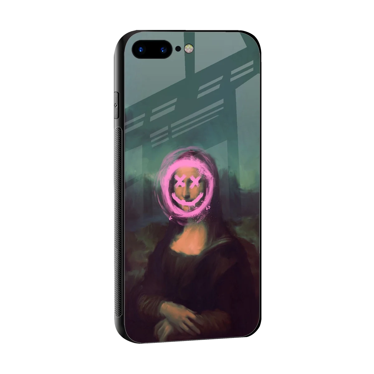 Graffiti Lisa sleek iphone 7 plus cover with tempered glass back and TPU edges