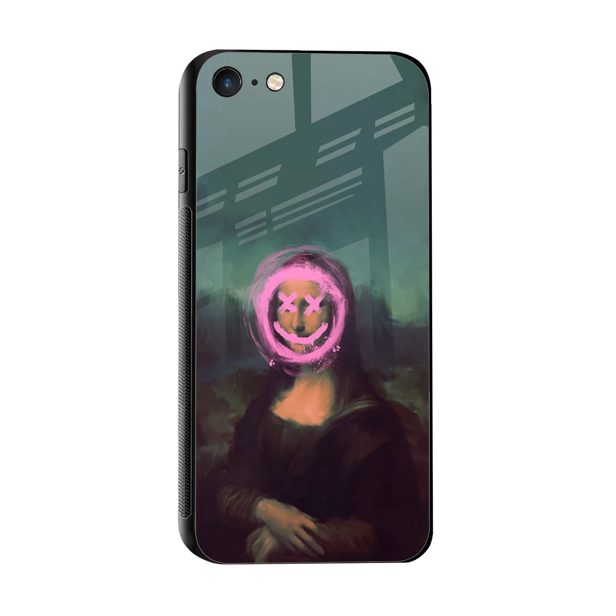 Graffiti Lisa sleek iphone 7 cover with tempered glass back and TPU edges