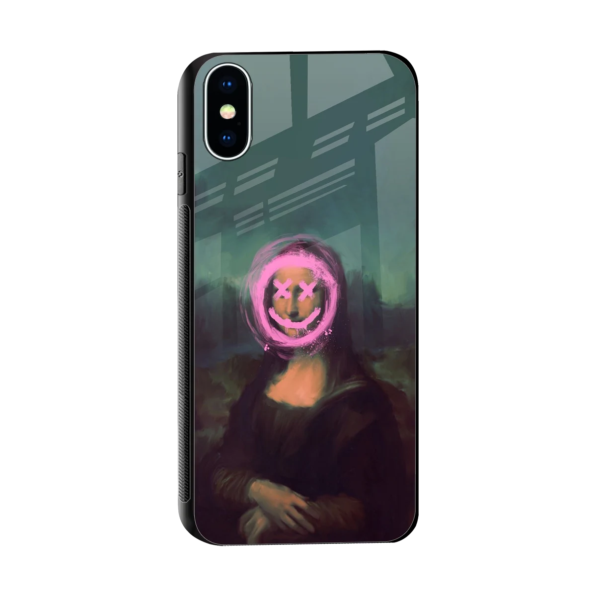 Graffiti Lisa sleek iphone x cover with tempered glass back and TPU edges