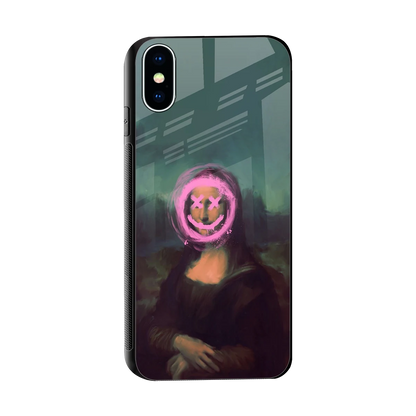 Graffiti Lisa sleek iphone xs cover with tempered glass back and TPU edges