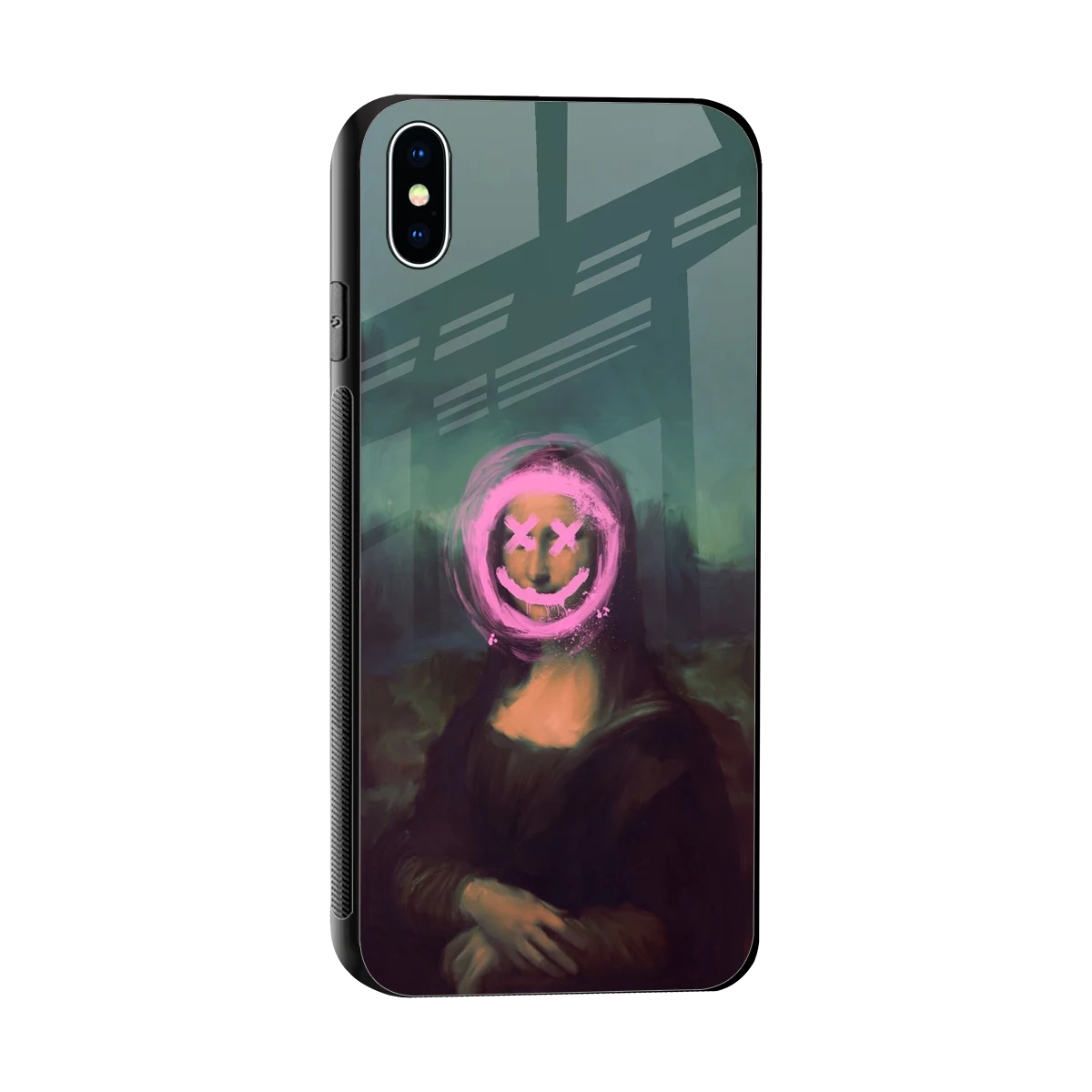 Graffiti Lisa sleek iphone xs max cover with tempered glass back and TPU edges