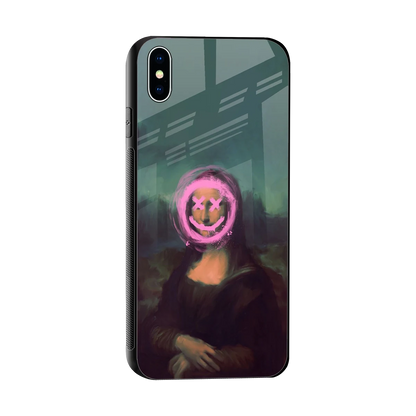 Graffiti Lisa sleek iphone xs max cover with tempered glass back and TPU edges