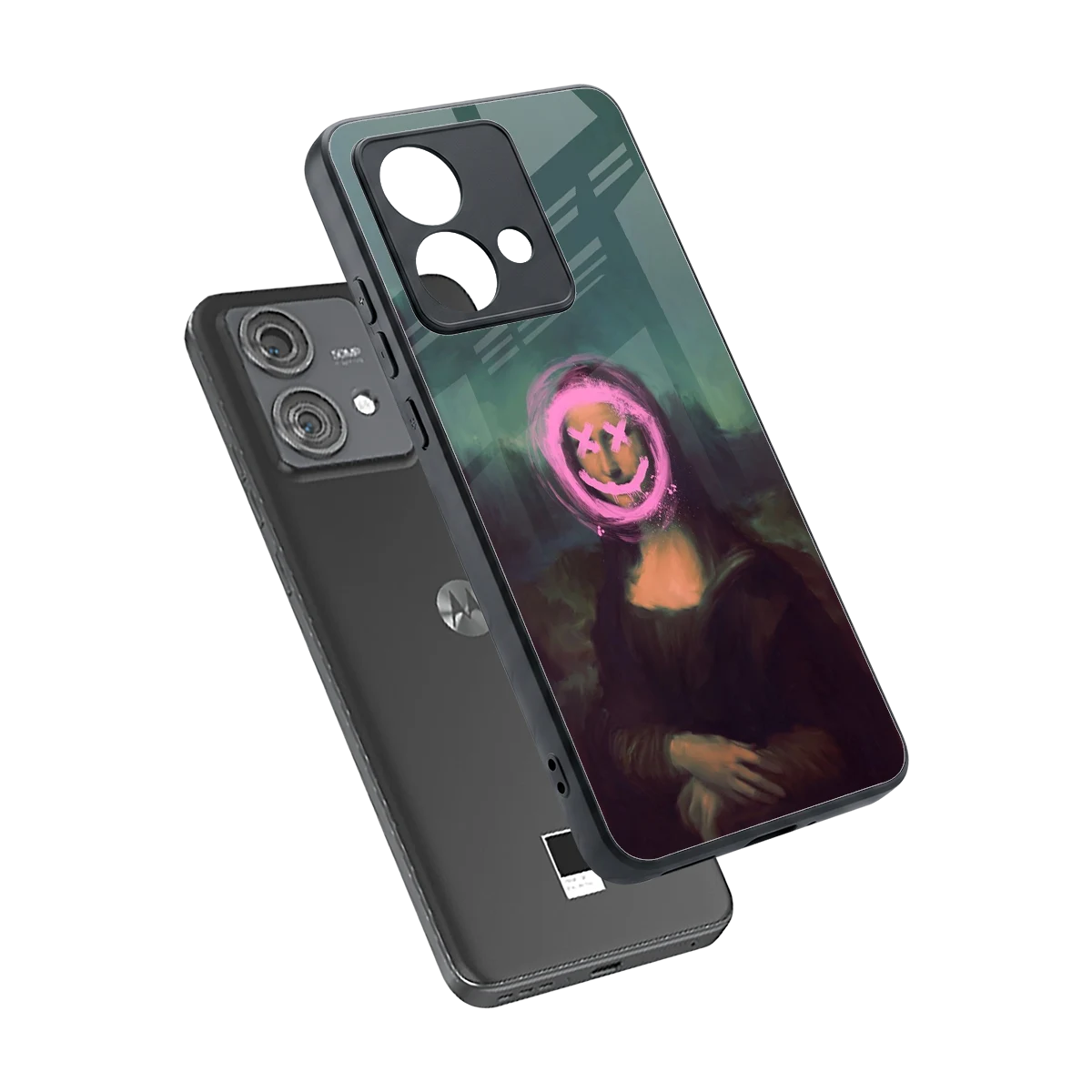 Graffiti Lisa sleek motorola edge 40 neo 5g cover with tempered glass back and TPU edges