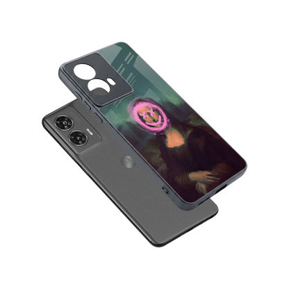Graffiti Lisa sleek motorola edge 50 fusion cover with tempered glass back and TPU edges
