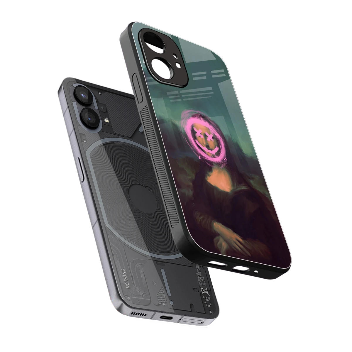 Graffiti Lisa sleek nothing phone 1 cover with tempered glass back and TPU edges