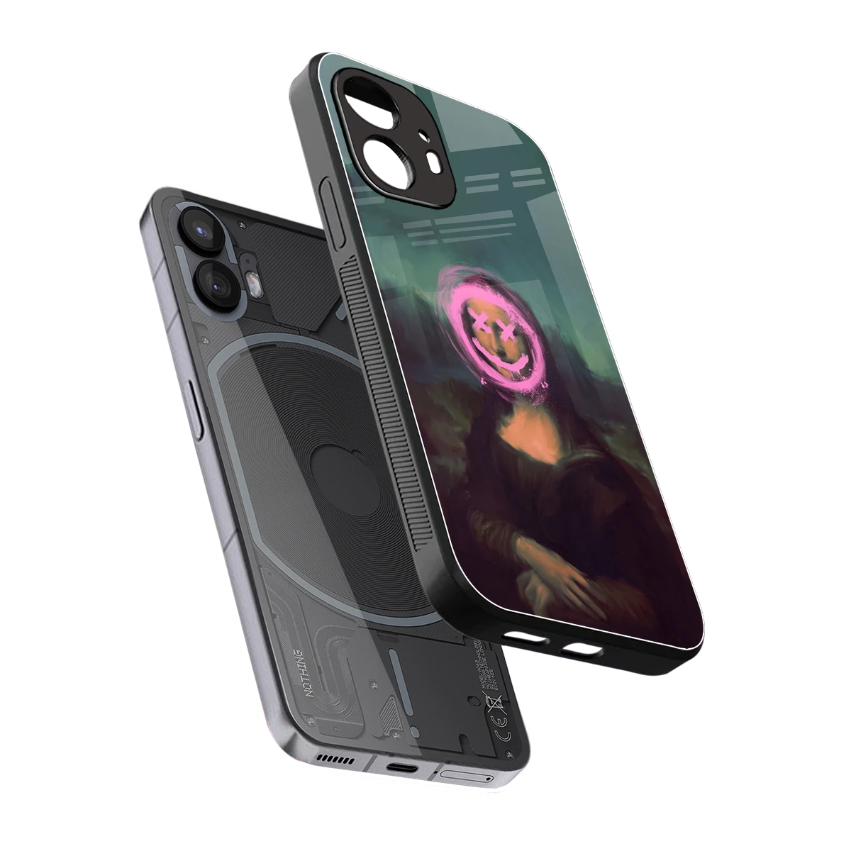 Graffiti Lisa sleek nothing phone 2 cover with tempered glass back and TPU edges