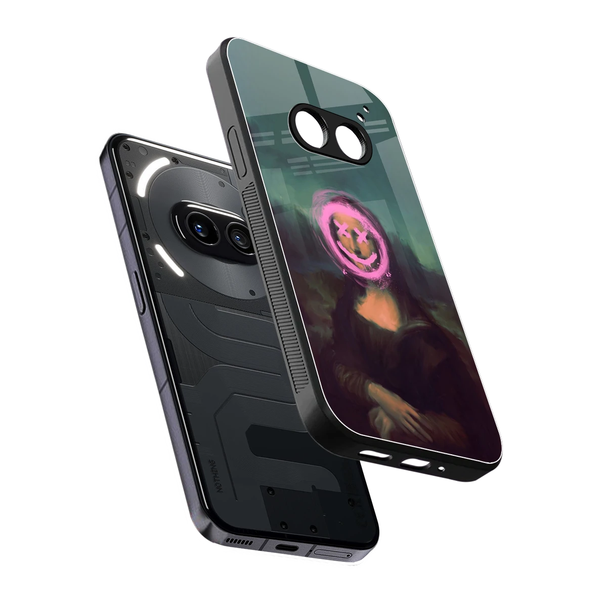 Graffiti Lisa sleek nothing phone 2a cover with tempered glass back and TPU edges