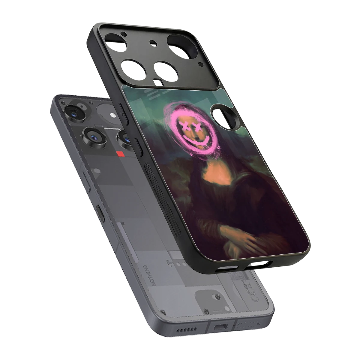 Graffiti Lisa sleek nothing phone 3 cover with tempered glass back and TPU edges