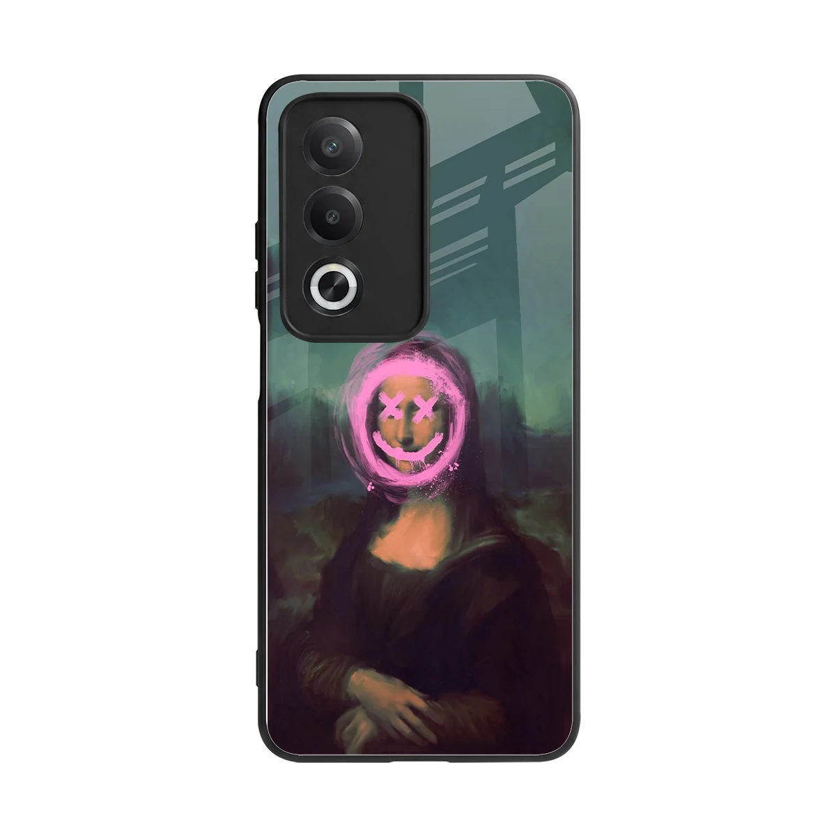 Graffiti Lisa back phone cover | glass case for oppo a3 pro