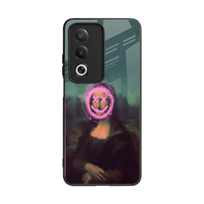 Graffiti Lisa back phone cover | glass case for oppo a3 pro