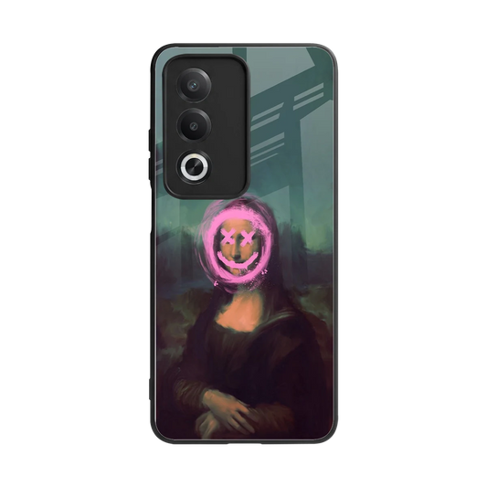 Graffiti Lisa back phone cover | glass case for oppo a3 pro