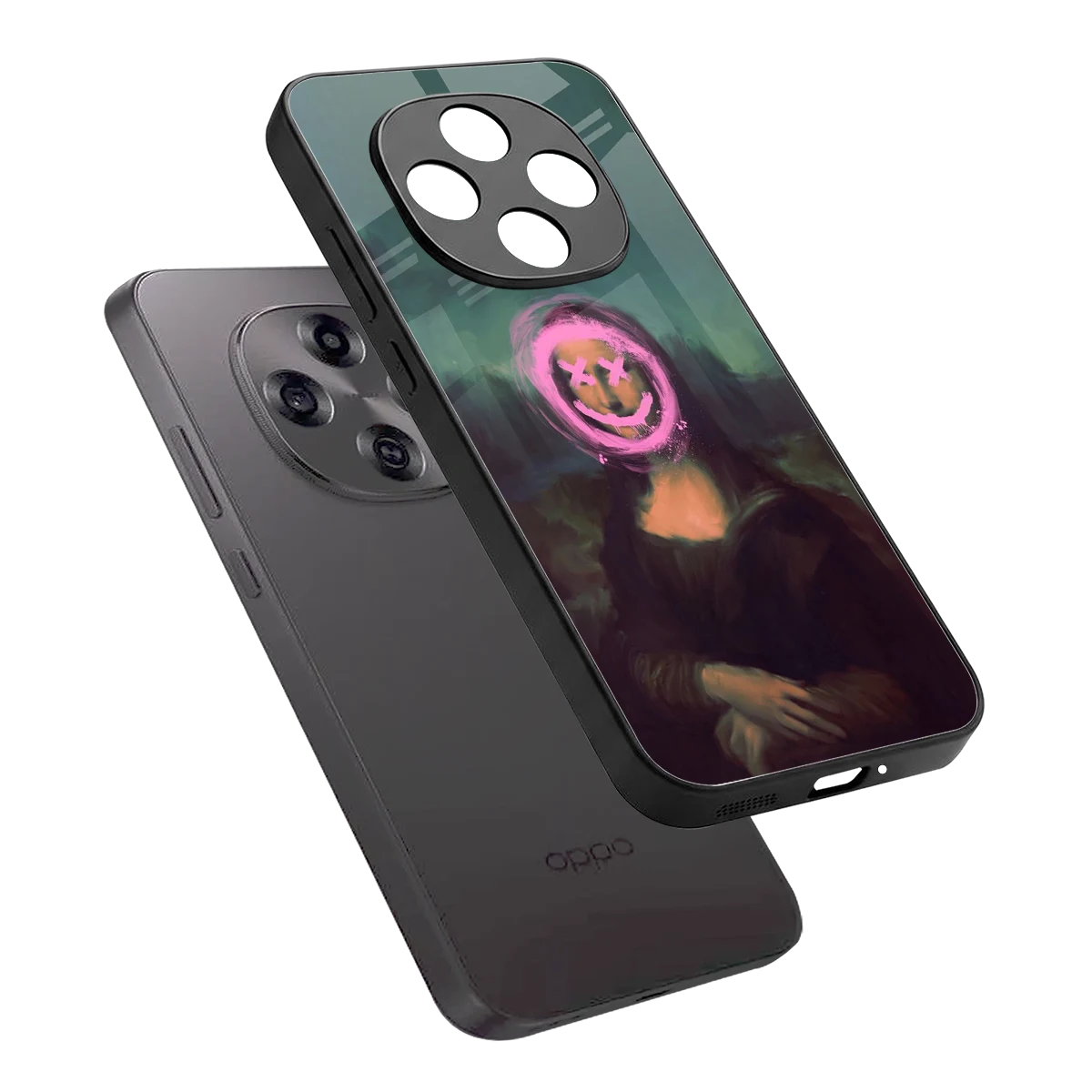 Graffiti Lisa sleek oppo f31 pro 5g cover with tempered glass back and TPU edges